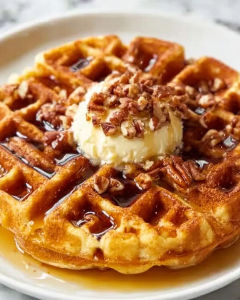 Spiced Pumpkin Waffles with Brown Butter Maple Syrup Recipe