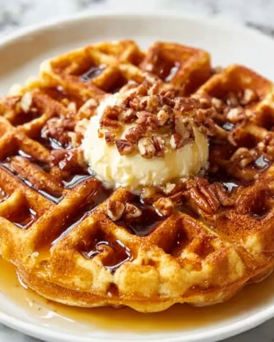 Spiced Pumpkin Waffles with Brown Butter Maple Syrup Recipe - Recipe Image