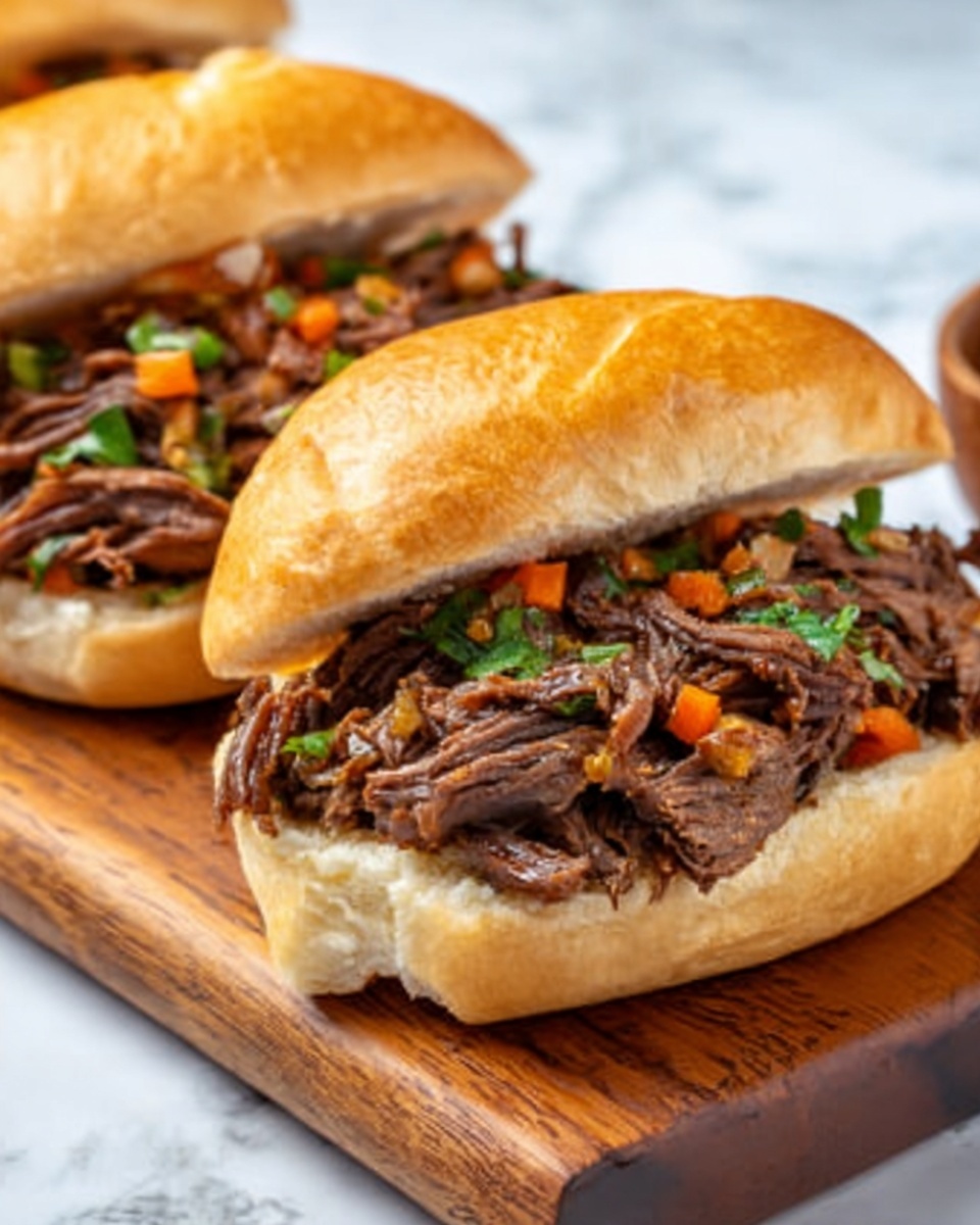 Instant Pot Italian Beef Sandwich with Pepperoncini and Giardiniera Recipe - Recipe Image