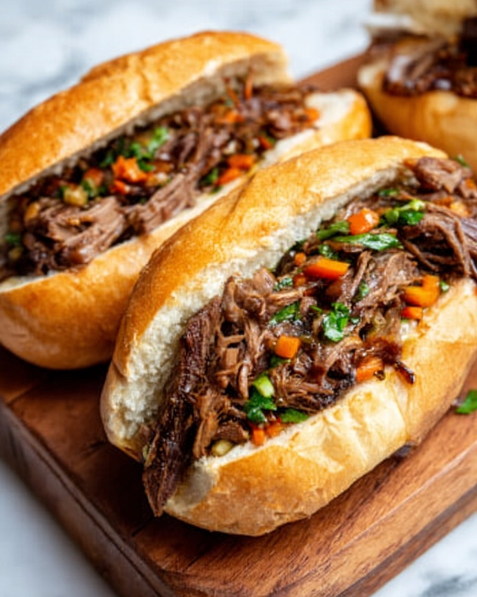Instant Pot Italian Beef Sandwich with Pepperoncini and Giardiniera Recipe - Recipe Image