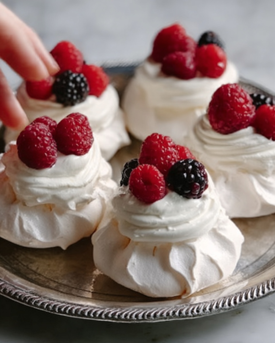 Toasted Coconut Mini Pavlovas with Coconut Custard Recipe - Recipe Image