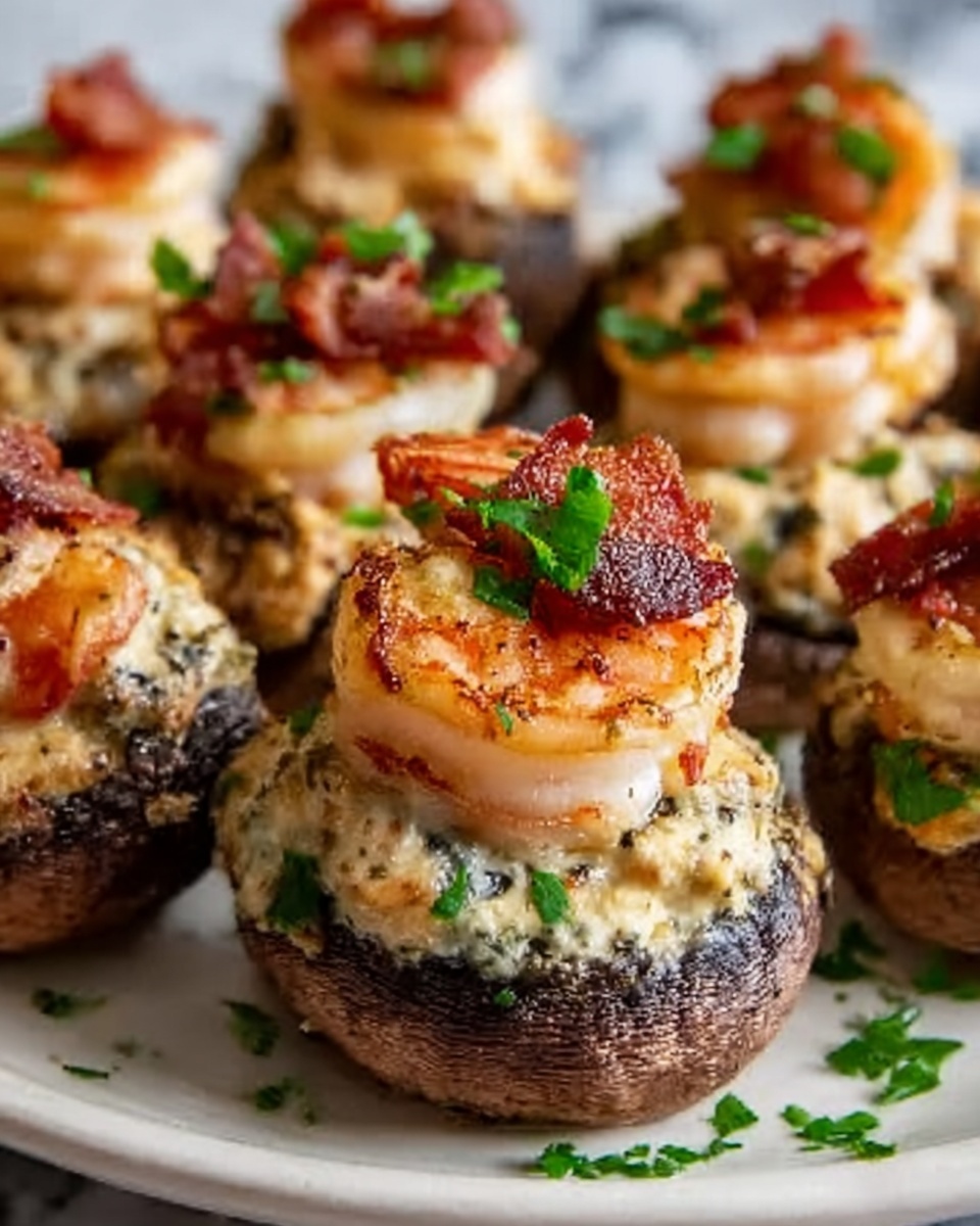 Creamy Shrimp Stuffed Mushrooms Recipe - Recipe Image
