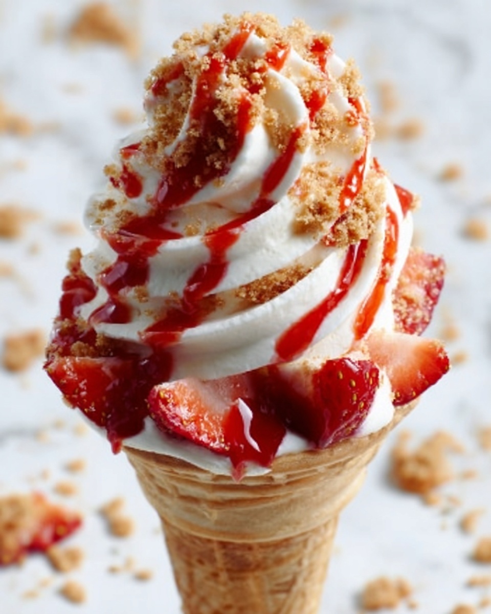 Strawberry Crunch Cheesecake Cones Recipe - Recipe Image