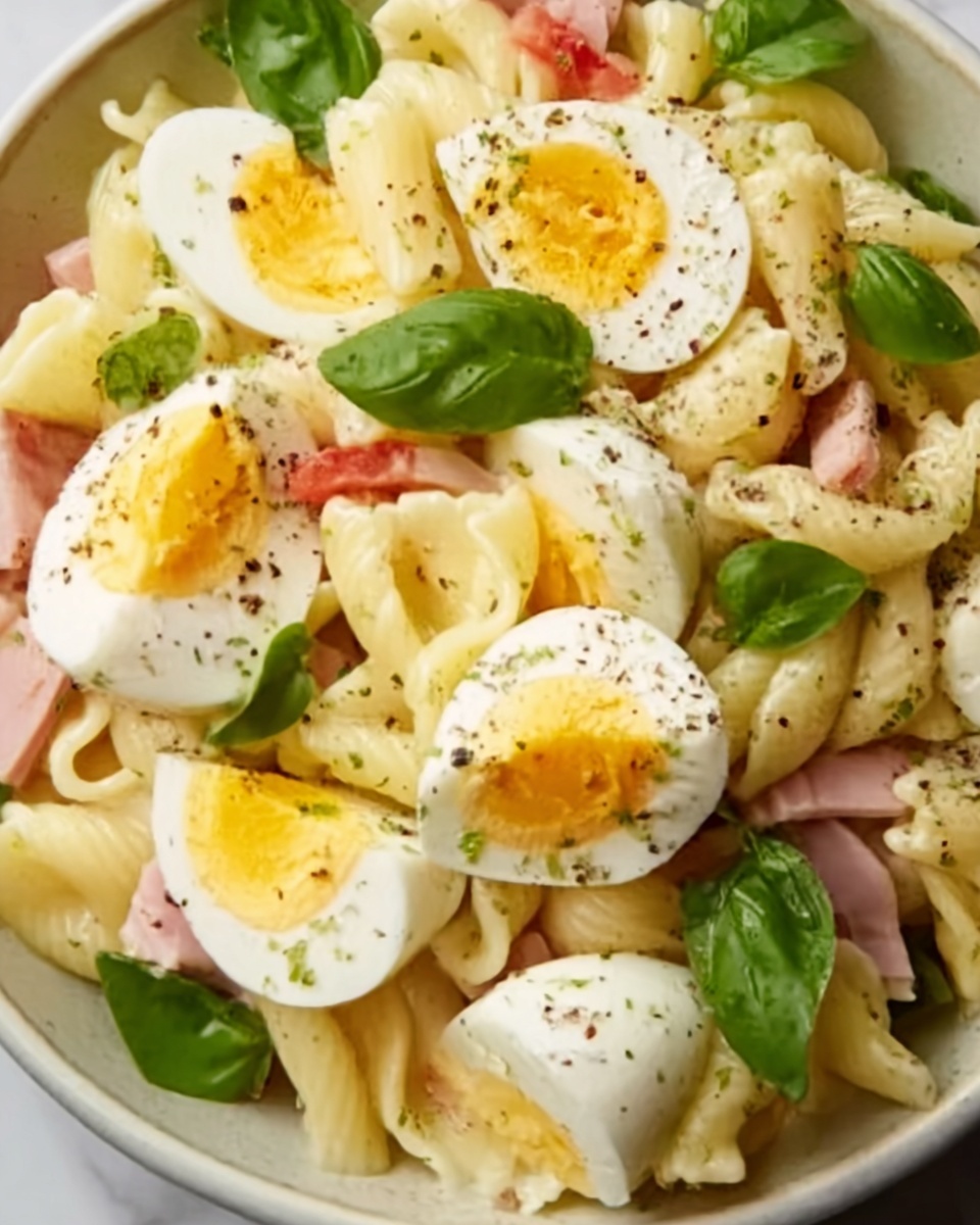 Creamy Pasta Salad with Hard-Boiled Eggs Recipe - Recipe Image