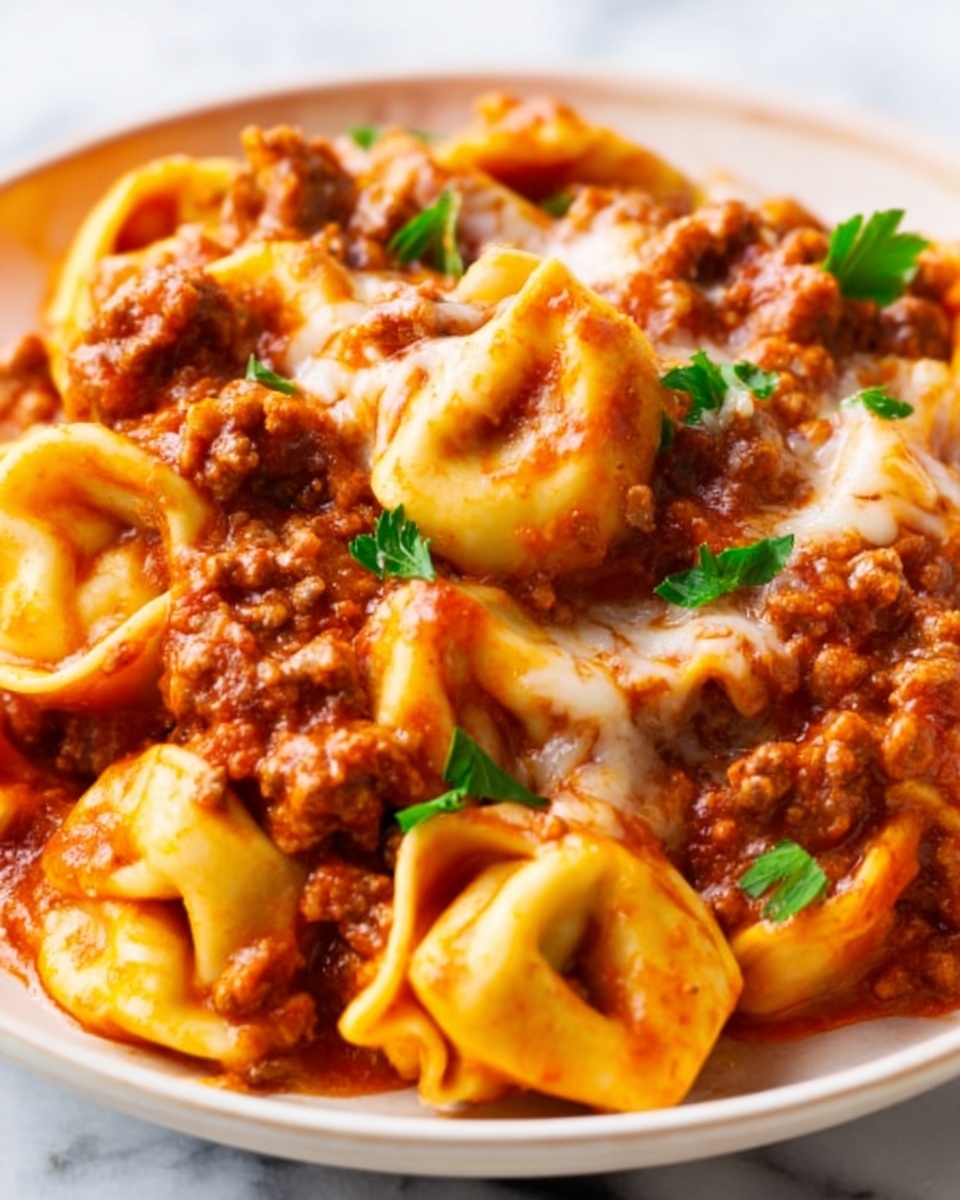 Cheesy Beef Tortellini Enchilada Casserole Recipe - Recipe Image