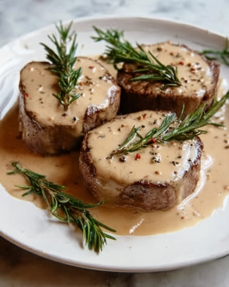 Filet Mignon with Peppercorn Sauce Recipe - Recipe Image