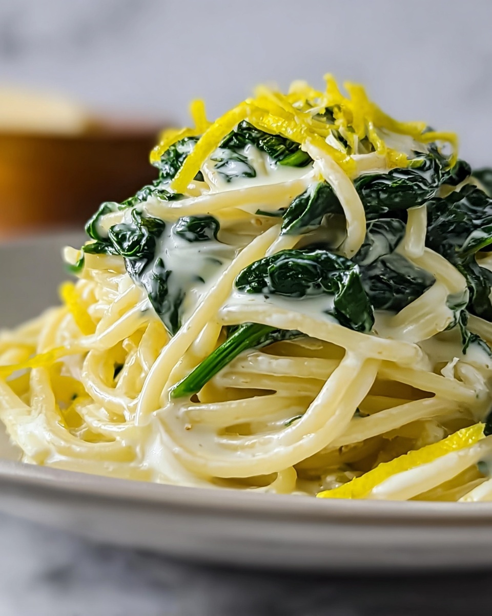 Ricotta Spinach Lemon Spaghetti Recipe - Recipe Image