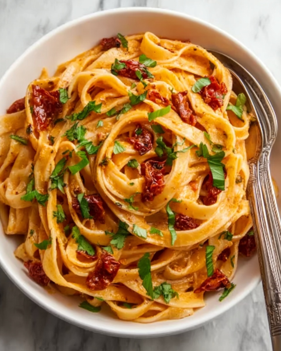 Vegan Creamy Sun-Dried Tomato Pasta Recipe - Recipe Image
