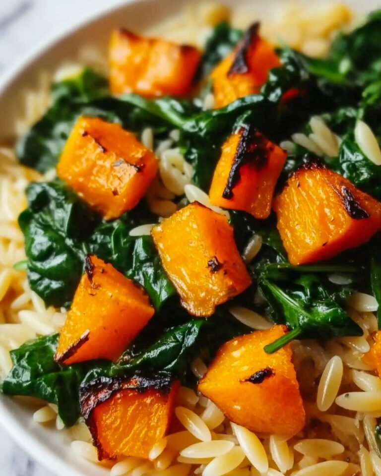 Orzo with Roasted Butternut Squash and Spinach Recipe