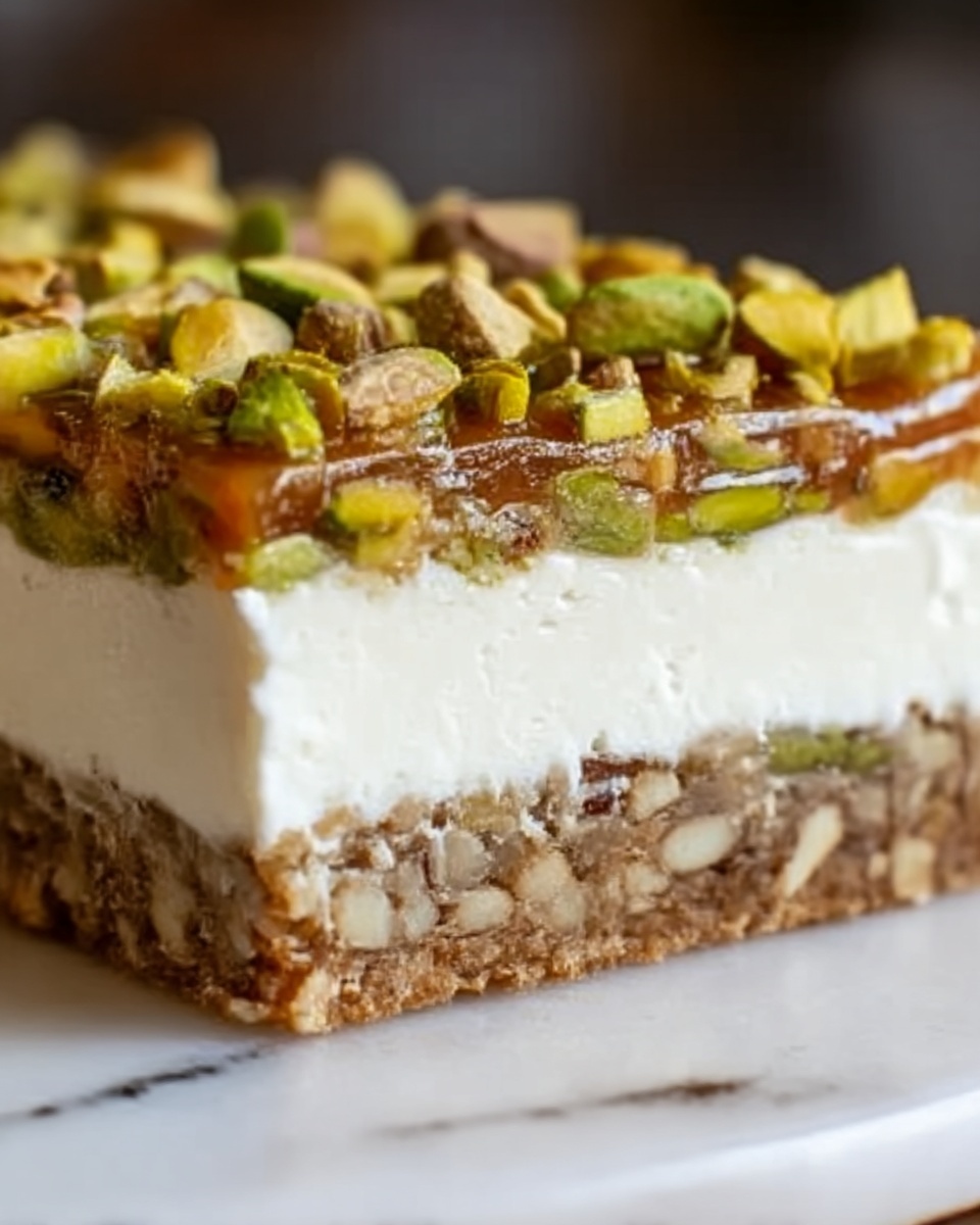 Honey Pistachio Baklava Cheesecake Recipe - Recipe Image