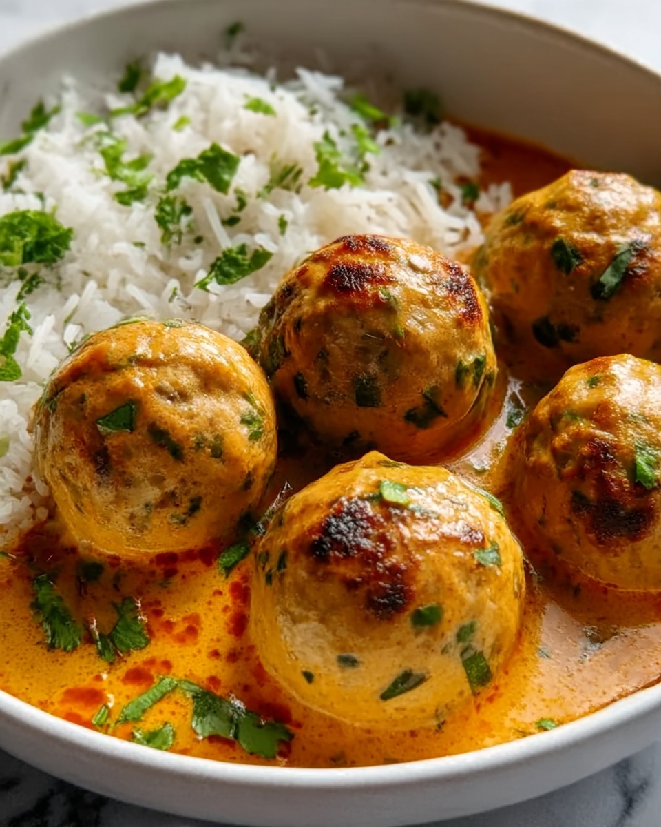 Spiced Chicken Meatballs in Coconut Curry Recipe - Recipe Image