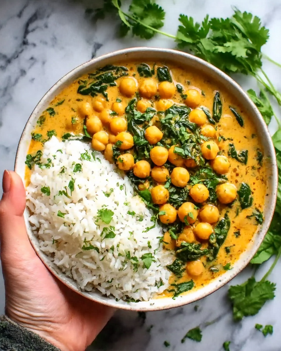 Chickpea Spinach Coconut Curry Recipe - Recipe Image
