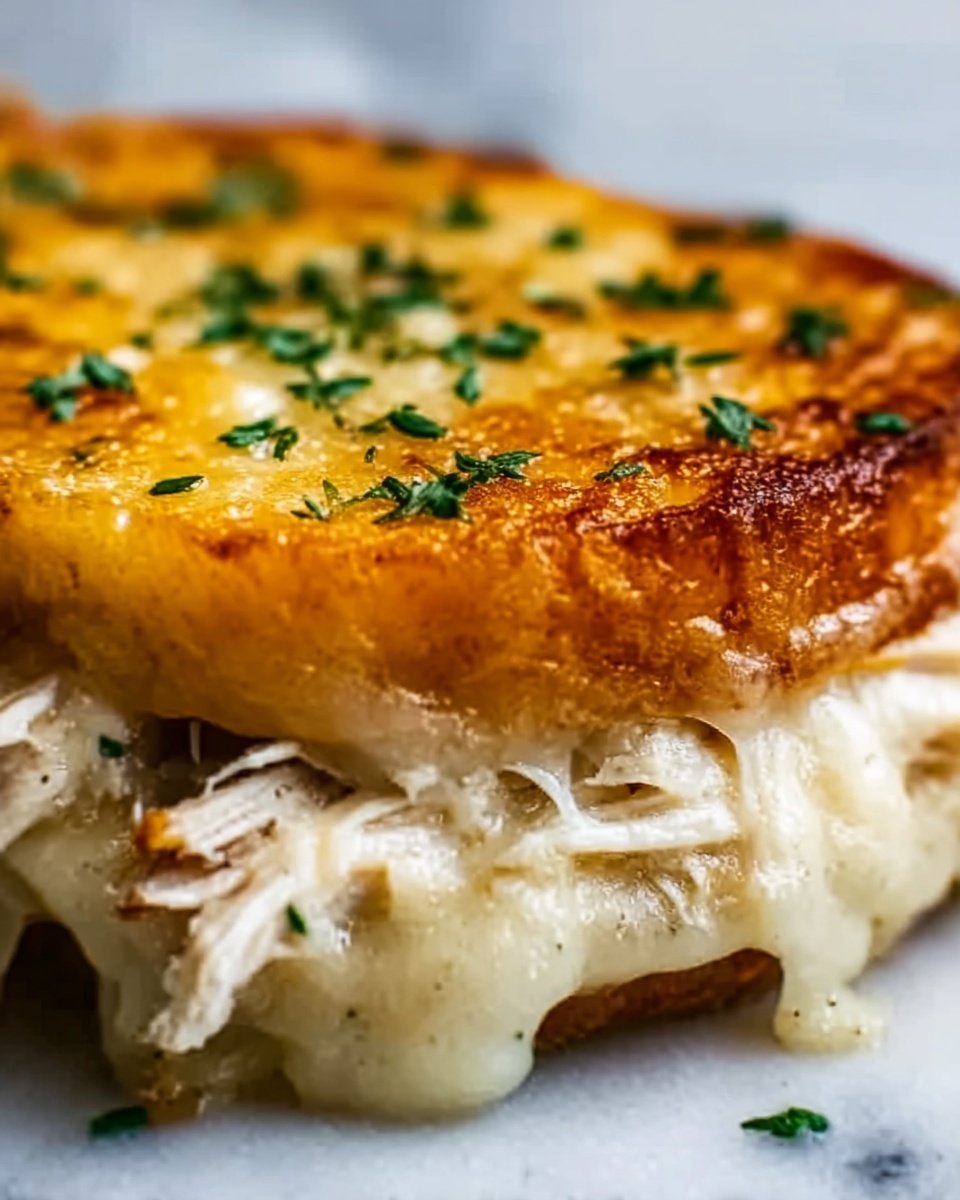 Cheesy Chicken Garlic Bread Sandwich Recipe - Recipe Image