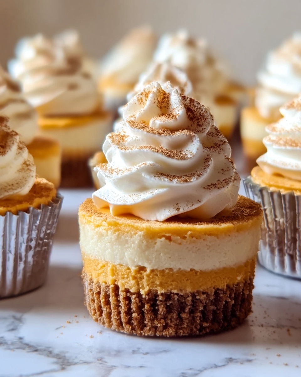 No-Bake Mini Pumpkin Cheesecakes Recipe - Recipe Image