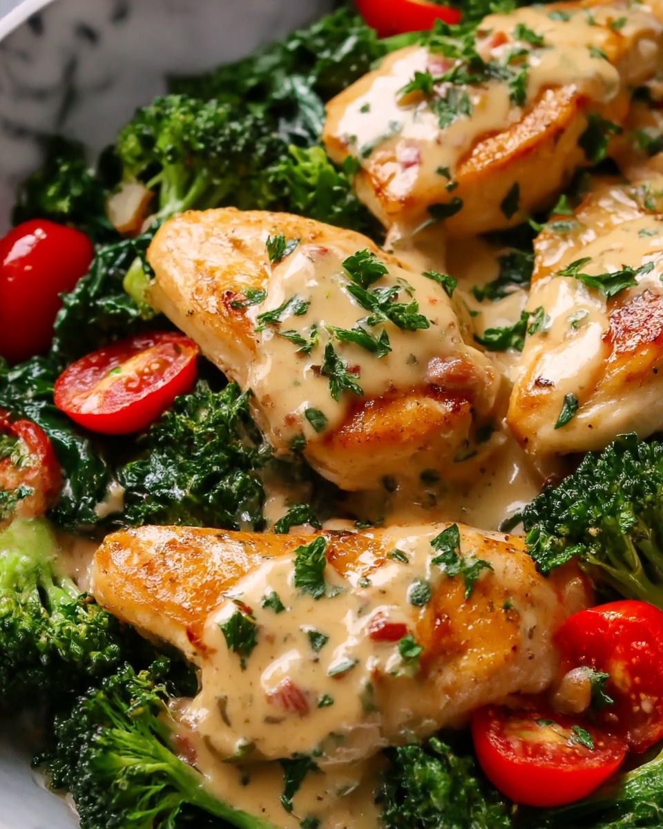 Garlic Chicken with Broccoli & Spinach Recipe - Recipe Image