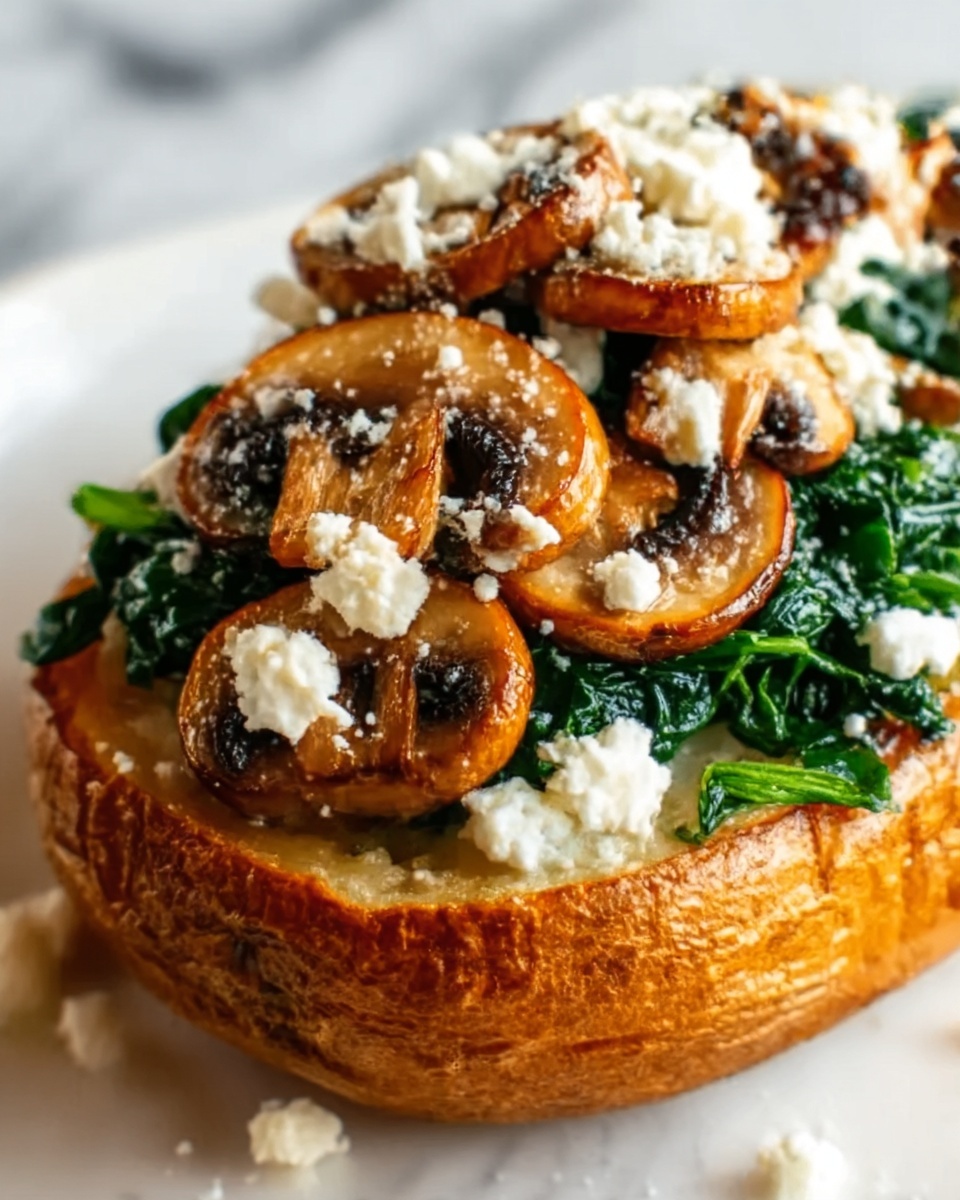 Stuffed Sweet Potatoes with Spinach, Mushroom, and Feta Recipe - Recipe Image