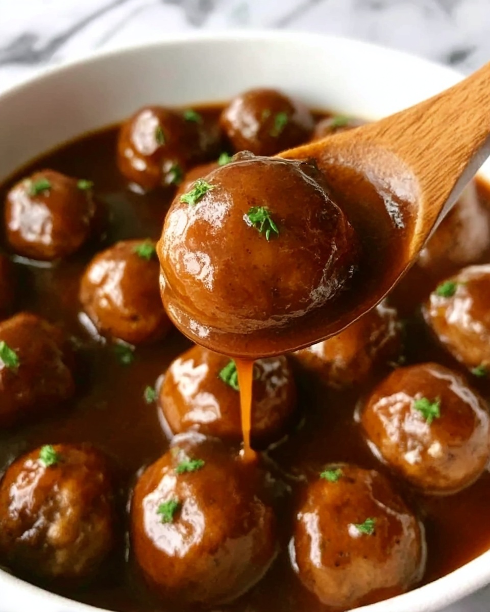 Salisbury Steak Meatballs with Rich Brown Gravy Recipe - Recipe Image