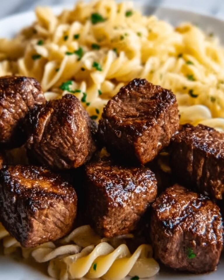 Sizzling Garlic Butter Steak Bites & Creamy Pepper Jack Pasta Recipe