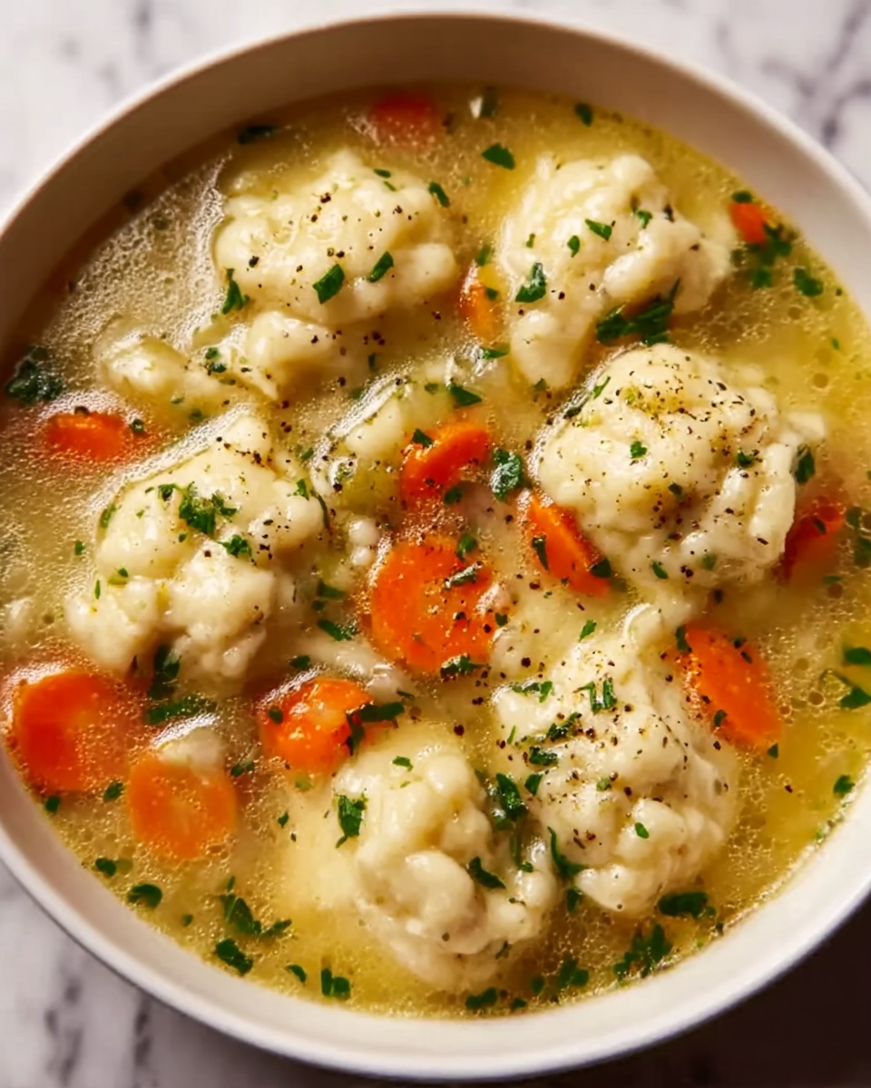 Creamy Chicken and Dumpling Soup Recipe - Recipe Image