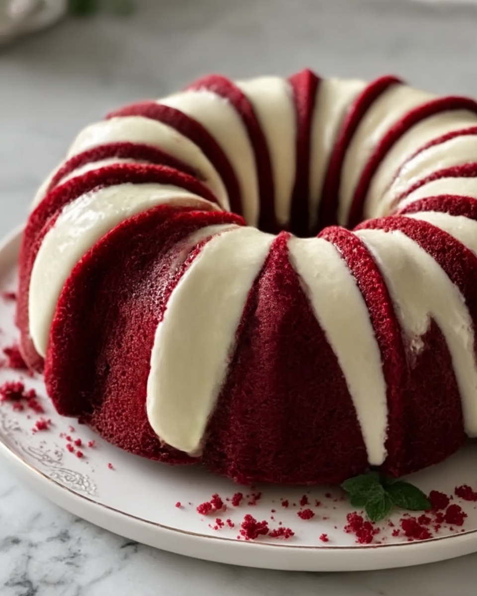 Layered Red Velvet Cheesecake Bundt Cake Recipe - Recipe Image