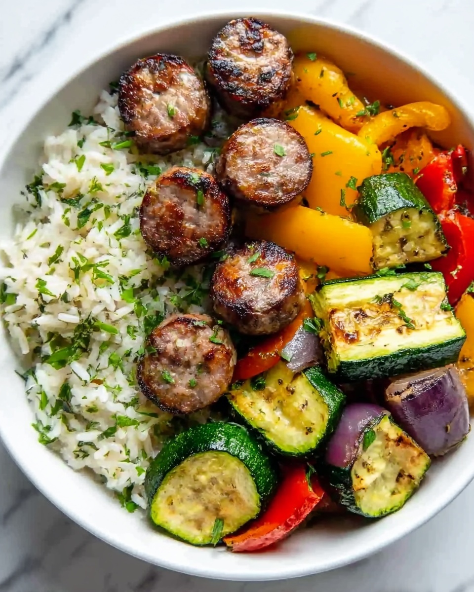 10 Minute Air Fryer Chicken Sausage and Veggies Recipe - Recipe Image