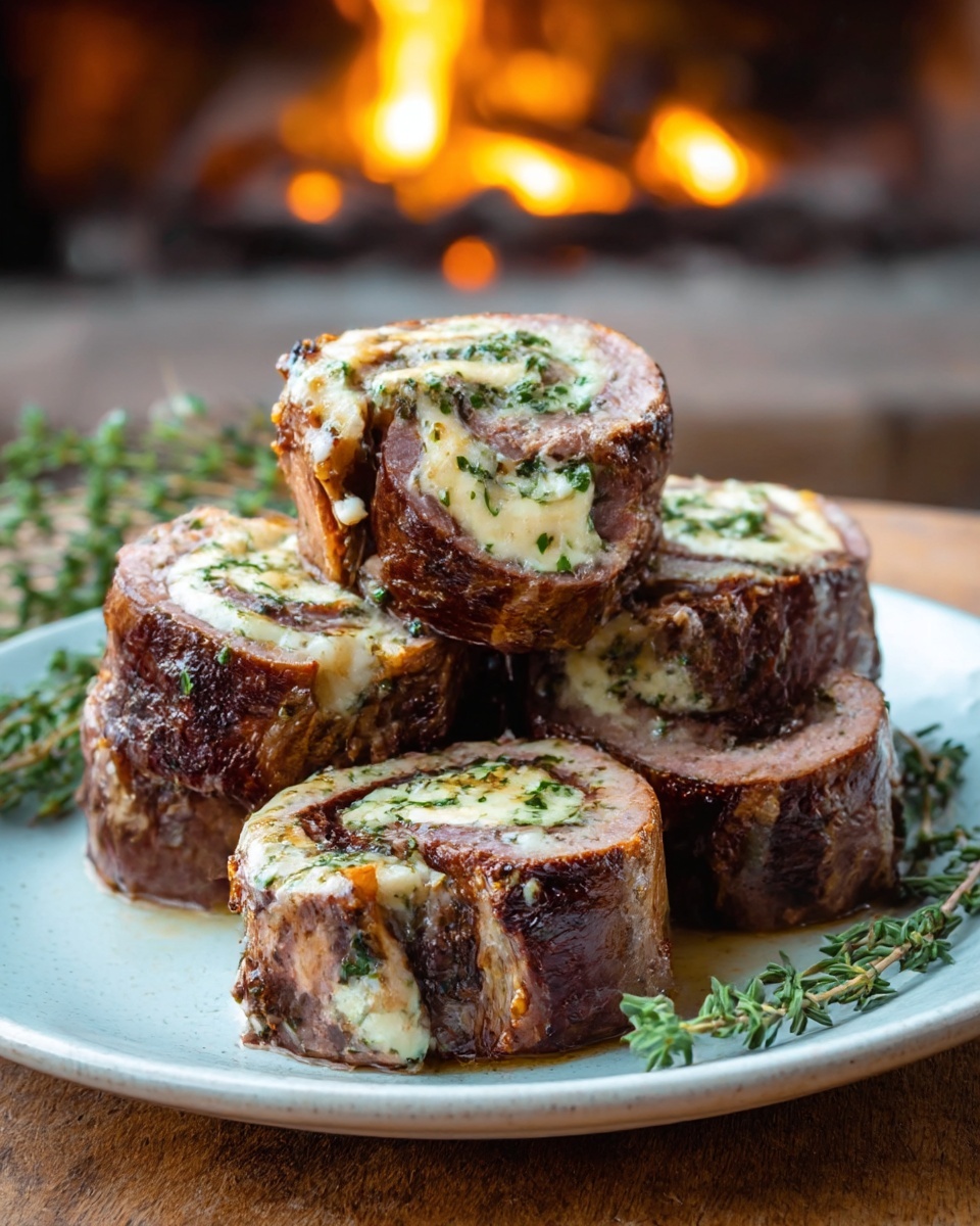 French Onion Steak Pinwheels Recipe - Recipe Image