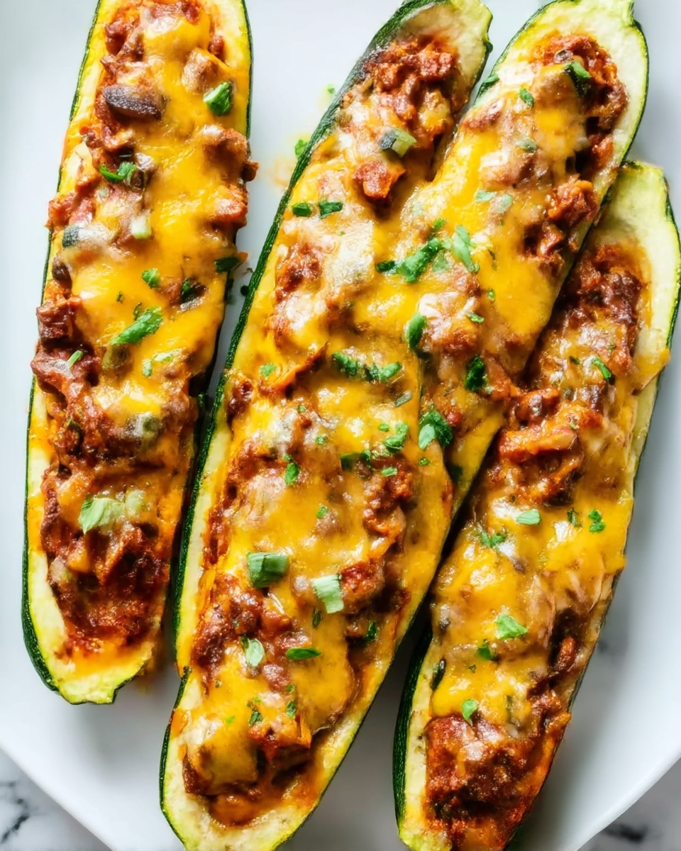 Cheesy BBQ Chicken Stuffed Zucchini Boats Recipe - Recipe Image