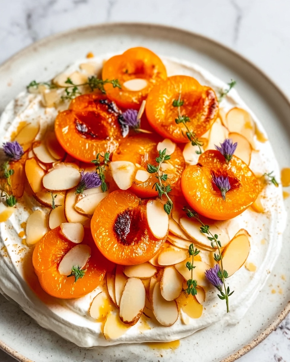 Grilled Apricots with Whipped Goat Cheese and Thyme Honey Recipe - Recipe Image