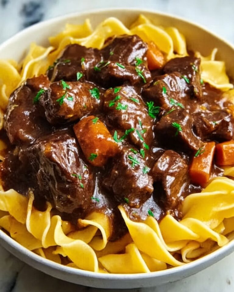 Savory Beef Tips with Buttery Noodles Recipe