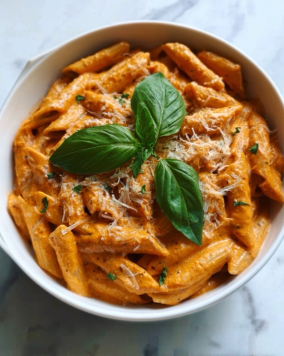 Creamy Tomato and Basil Penne Pasta Recipe - Recipe Image