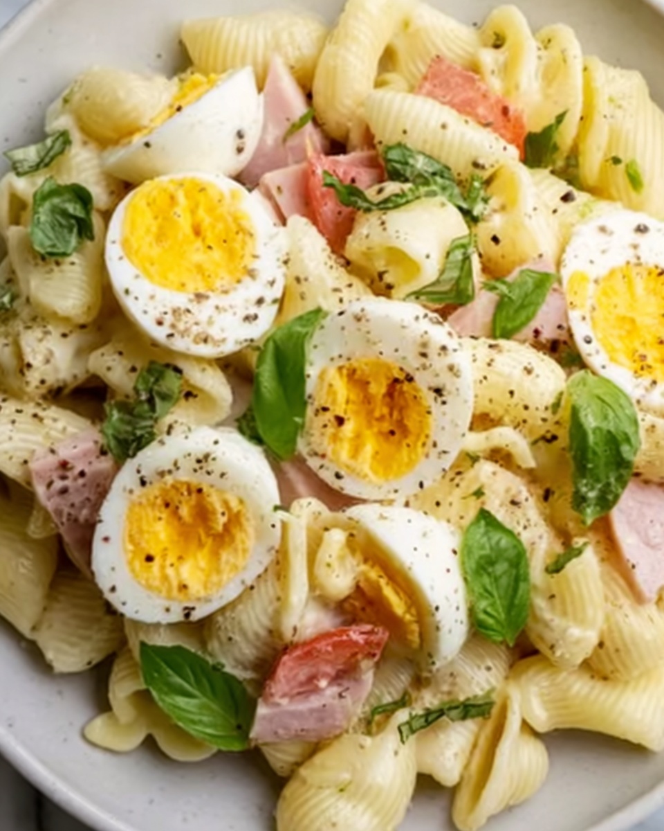 Creamy Pasta Salad with Hard-Boiled Eggs Recipe - Recipe Image