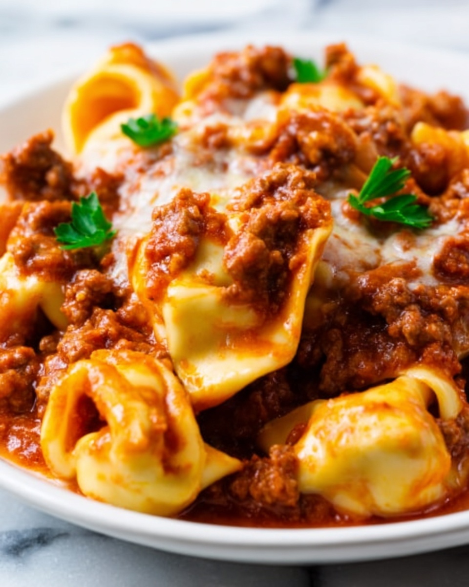 Cheesy Beef Tortellini Enchilada Casserole Recipe - Recipe Image