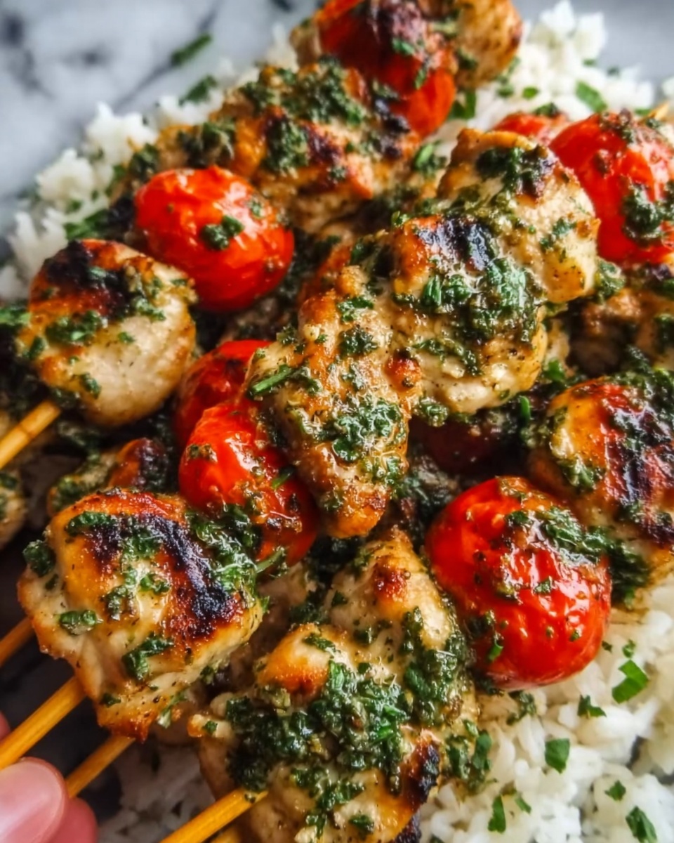 Thai Spicy Basil Chicken Skewers with Cashew Sauce and Gremolata Topping Recipe - Recipe Image