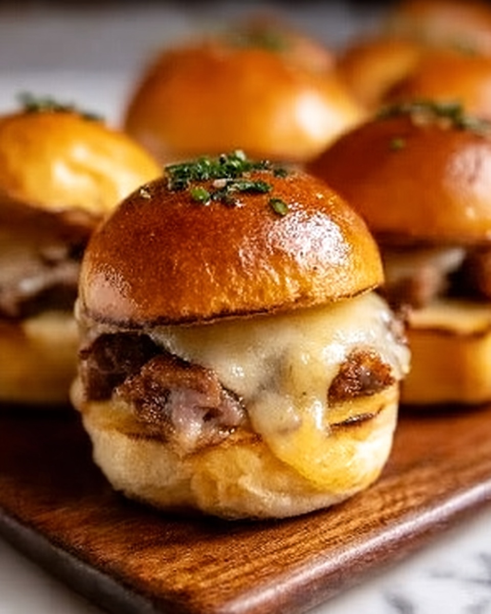 Italian Sausage Slider Sandwiches with Pesto, Roasted Red Peppers, and Provolone Recipe - Recipe Image