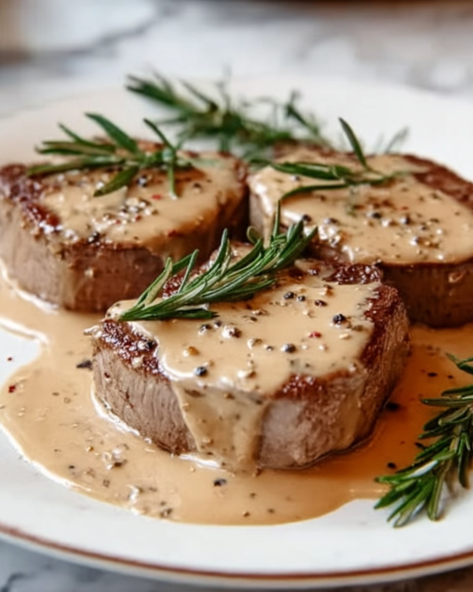 Filet Mignon with Peppercorn Sauce Recipe - Recipe Image