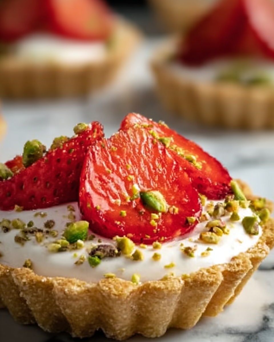 Mini Strawberry-Pistachio Mascarpone Tarts Recipe - Recipe Image