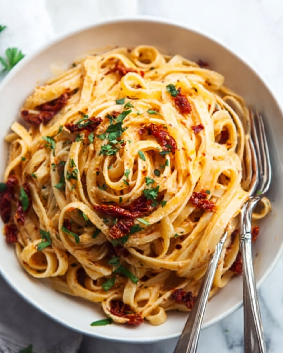 Vegan Creamy Sun-Dried Tomato Pasta Recipe - Recipe Image