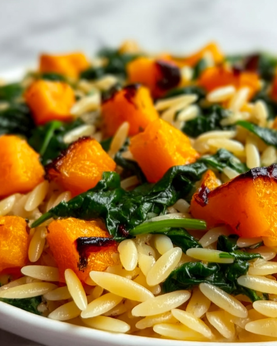 Orzo with Roasted Butternut Squash and Spinach Recipe - Recipe Image