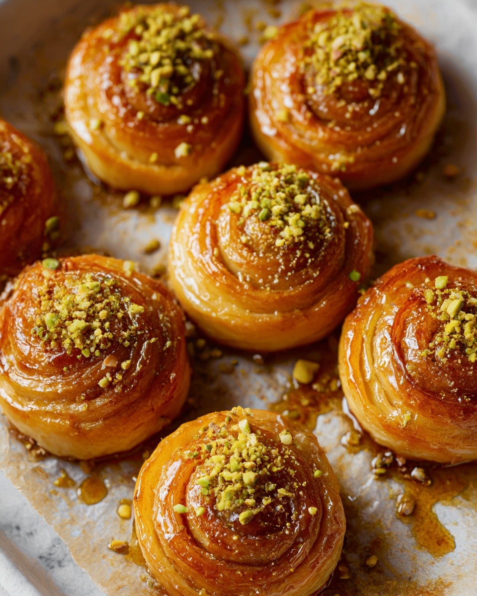Pistachio Honey Baklava Rolls Recipe - Recipe Image