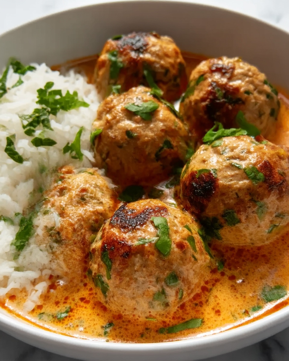 Spiced Chicken Meatballs in Coconut Curry Recipe - Recipe Image