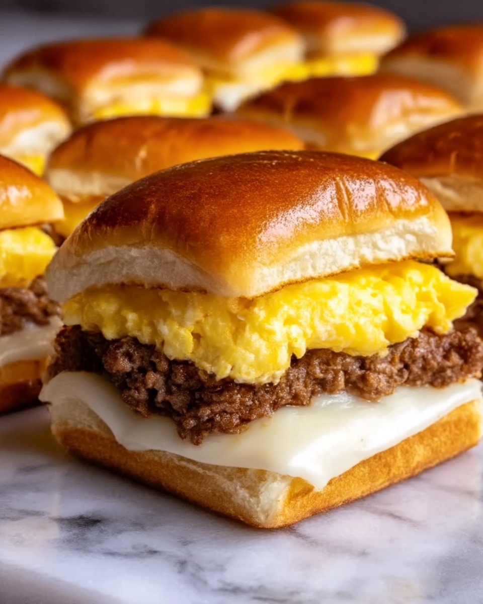 Hawaiian Roll Breakfast Sliders with Sausage, Egg & Cheese Recipe - Recipe Image