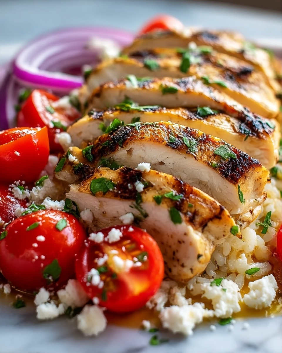 Chicken Rice Feta Tomatoes Recipe - Recipe Image