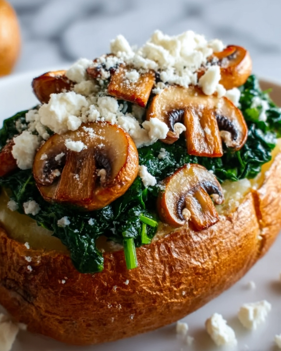 Stuffed Sweet Potatoes with Spinach, Mushroom, and Feta Recipe - Recipe Image
