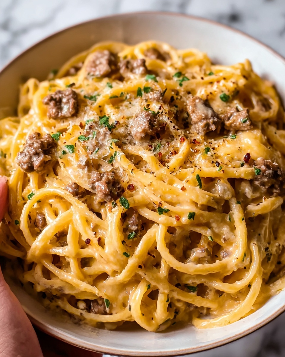 Creamy Cheesy Garlic Butter Linguine Recipe - Recipe Image
