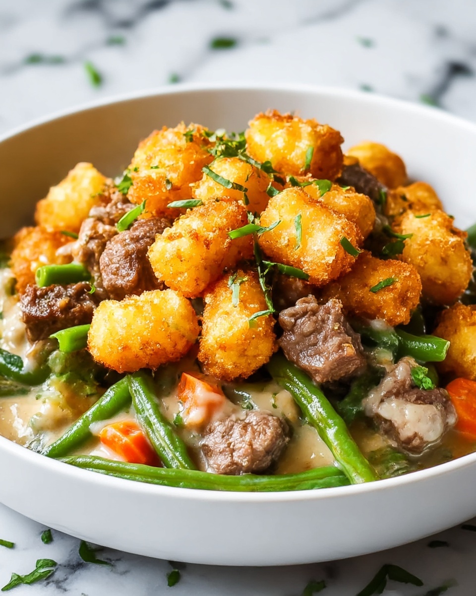 Green Bean Casserole with Tater Tots: Irresistibly Cozy Recipe - Recipe Image