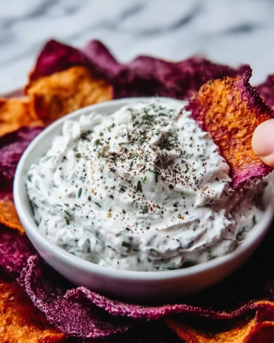 Roasted Beet Chips with Whipped Feta Dip Recipe - Recipe Image