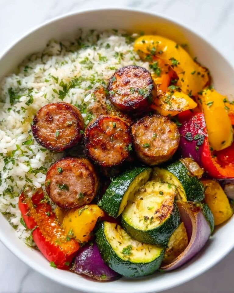 10 Minute Air Fryer Chicken Sausage and Veggies Recipe