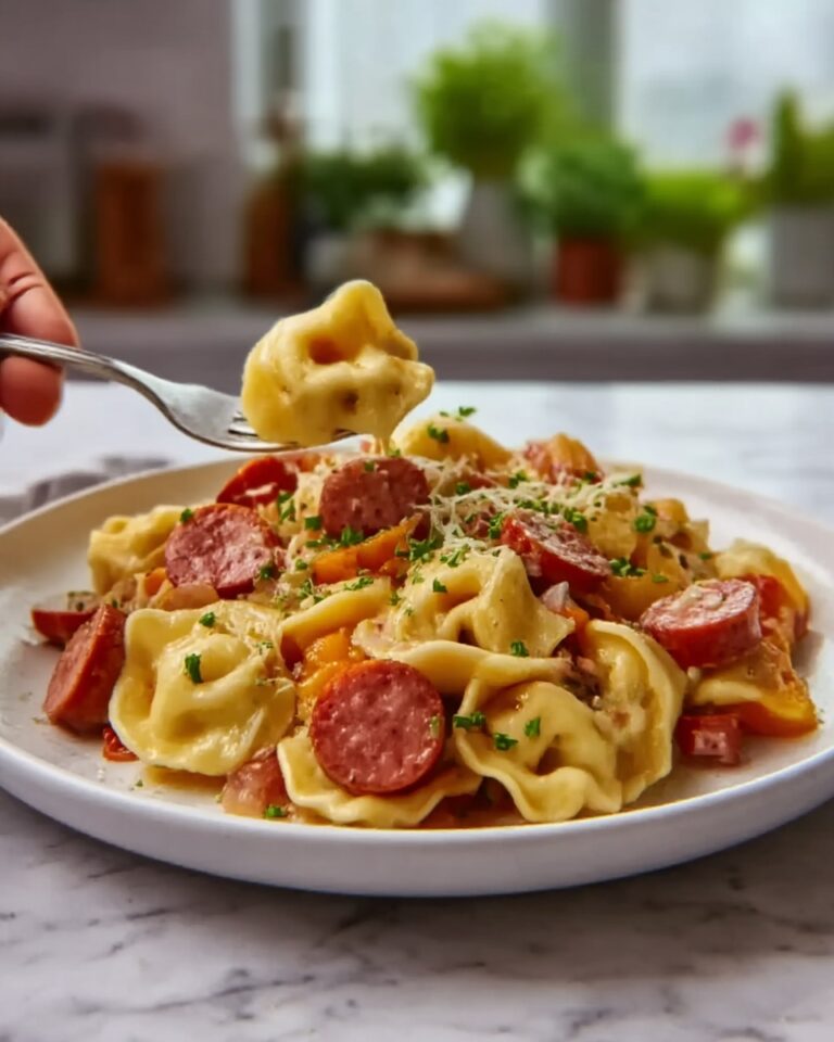 Crockpot Pierogi Casserole with Kielbasa Recipe