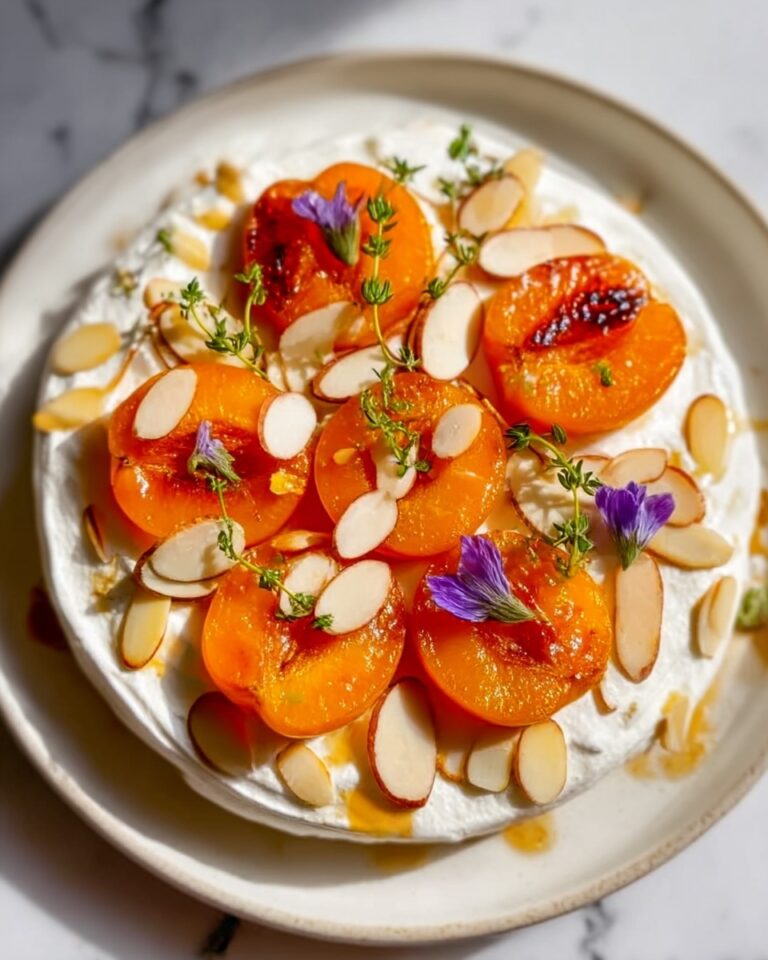 Grilled Apricots with Whipped Goat Cheese and Thyme Honey Recipe