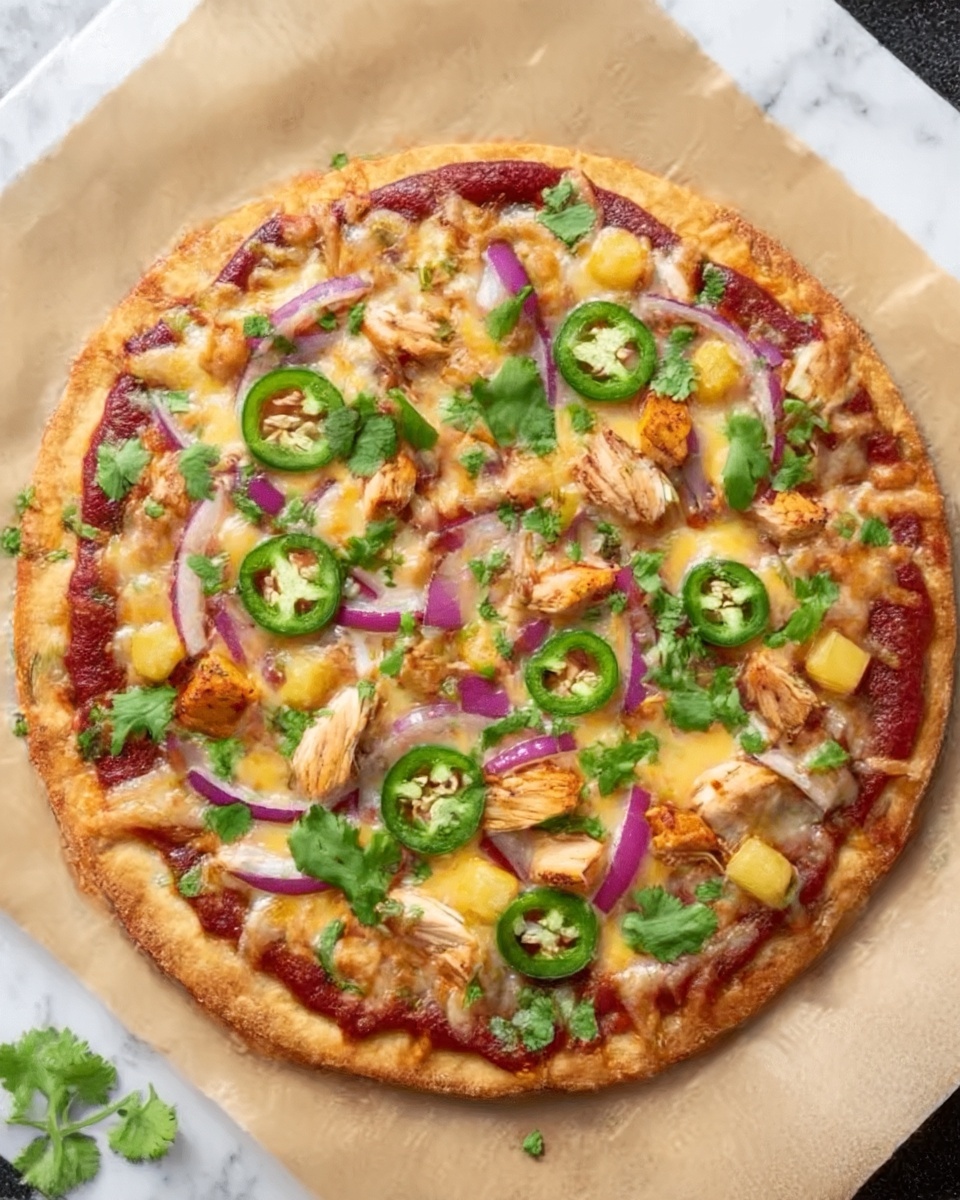 Pineapple Jalapeño BBQ Chicken Pizza Recipe - Recipe Image